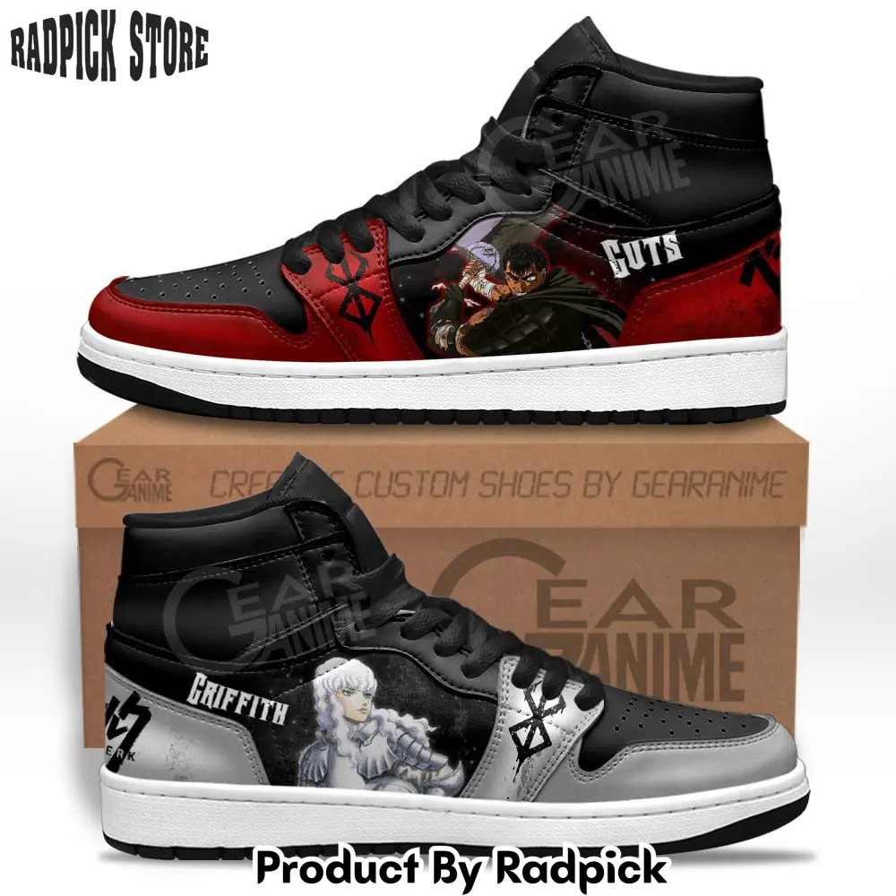 Griffith and guts air jordan high top sneakers anime mv13  rp0243975